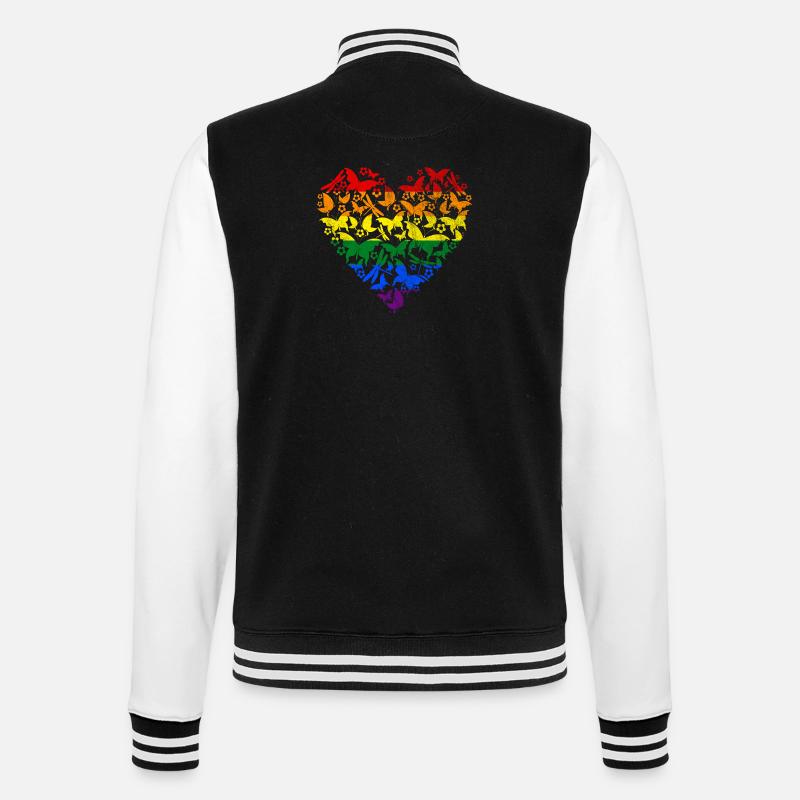 RAINBOW HEART BUTTERFLY - College-Sweatjacke - Schwarz/Weiß