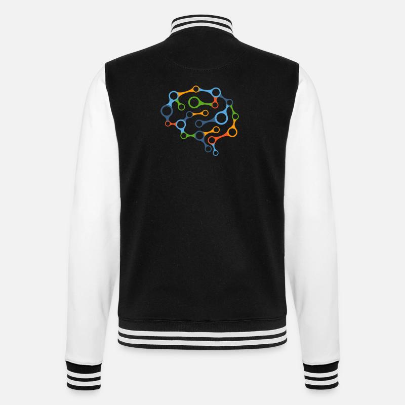 Brain network - College Sweat Jacket - black/white