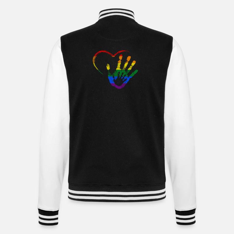 RAINBOW MAIN DANS LA MAIN - Veste Teddy - noir/blanc