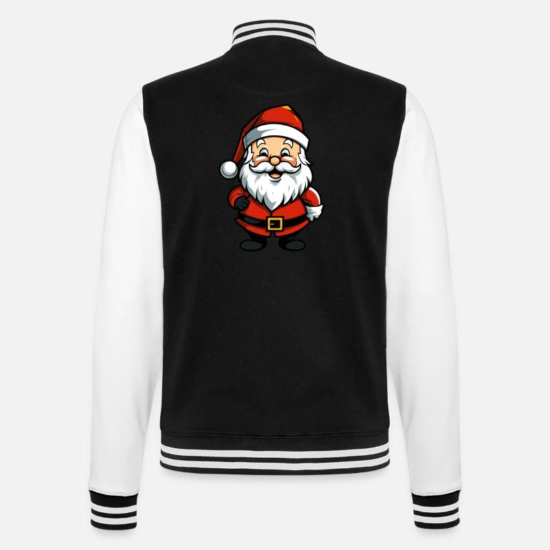 Weihnachtsmann Comic - College-Sweatjacke - Schwarz/Weiß