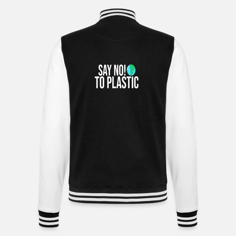 DITES NON AU PLASTIQUE - Veste Teddy - noir/blanc