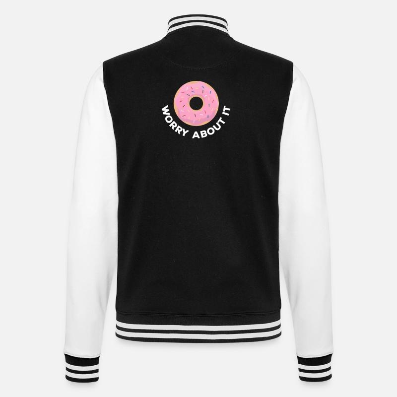 Donuts worry about it - College Sweat Jacket - black/white