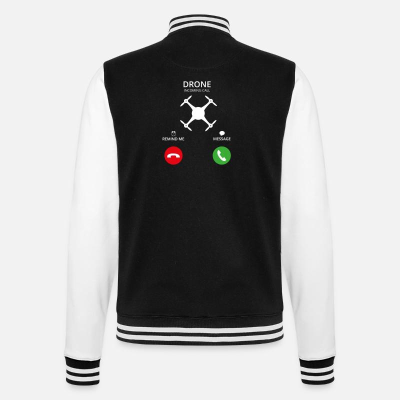 Call Mobile Call drone drone - College Sweat Jacket - black/white