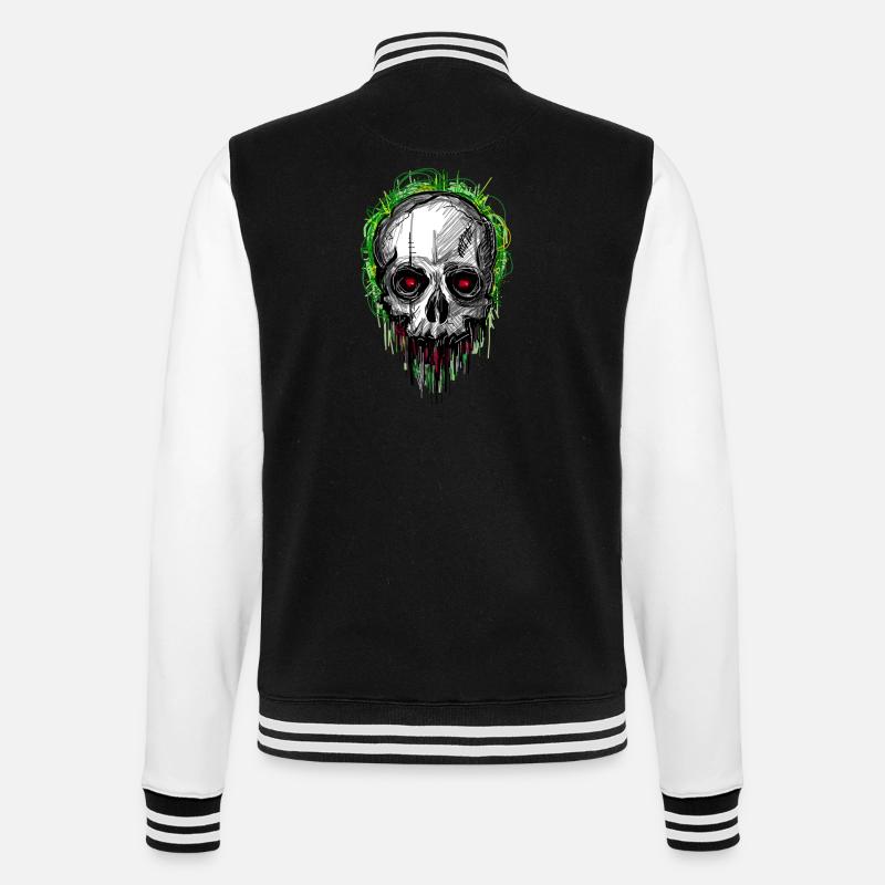 skull_scribble - College Sweat Jacket - black/white