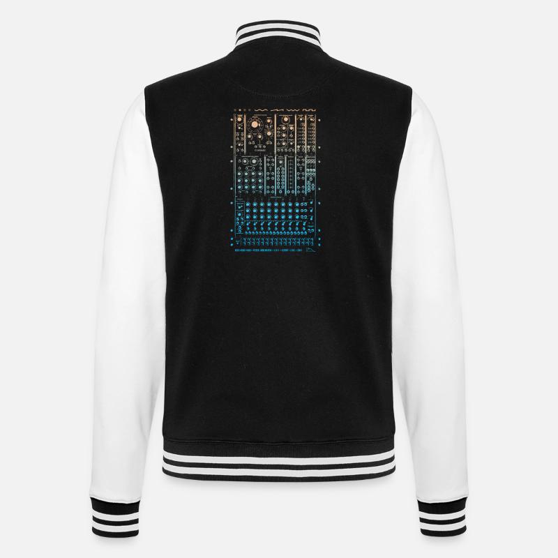 Modular Synth - College Sweat Jacket - black/white