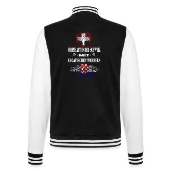 Schweiz-Kroatien - College-Sweatjacke - Schwarz/Weiß - Hinten - Marisol (170cm)