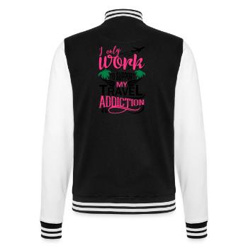 I only work Premium - College Sweat Jacket - black/white - Back - Marisol (170cm)