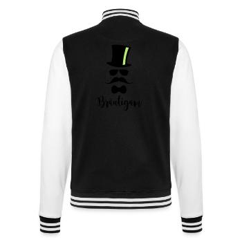 JGA Bräutigam Junggesellenabschied Ehe Hochzeit - College-Sweatjacke - Schwarz/Weiß - Hinten - Marisol (170cm)