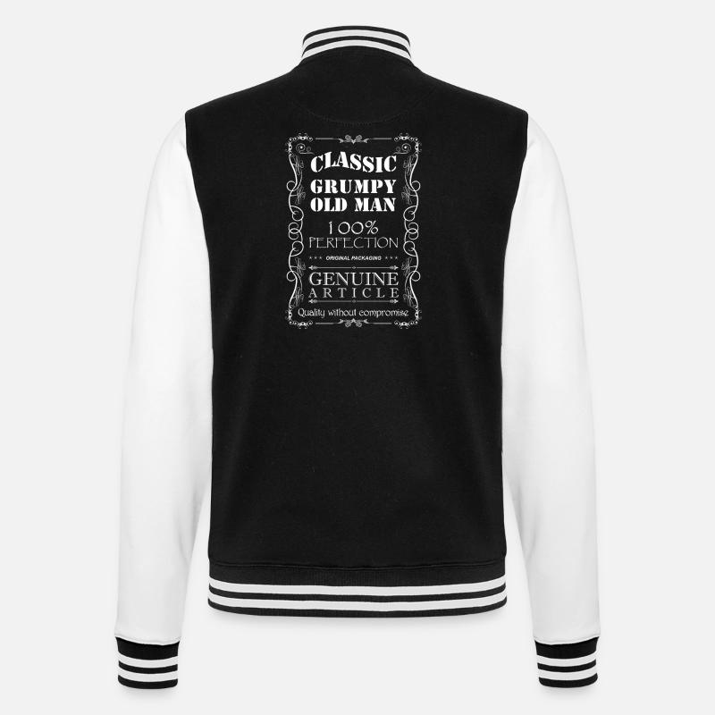 GRUMPY OLD MAN - College Sweat Jacket - black/white