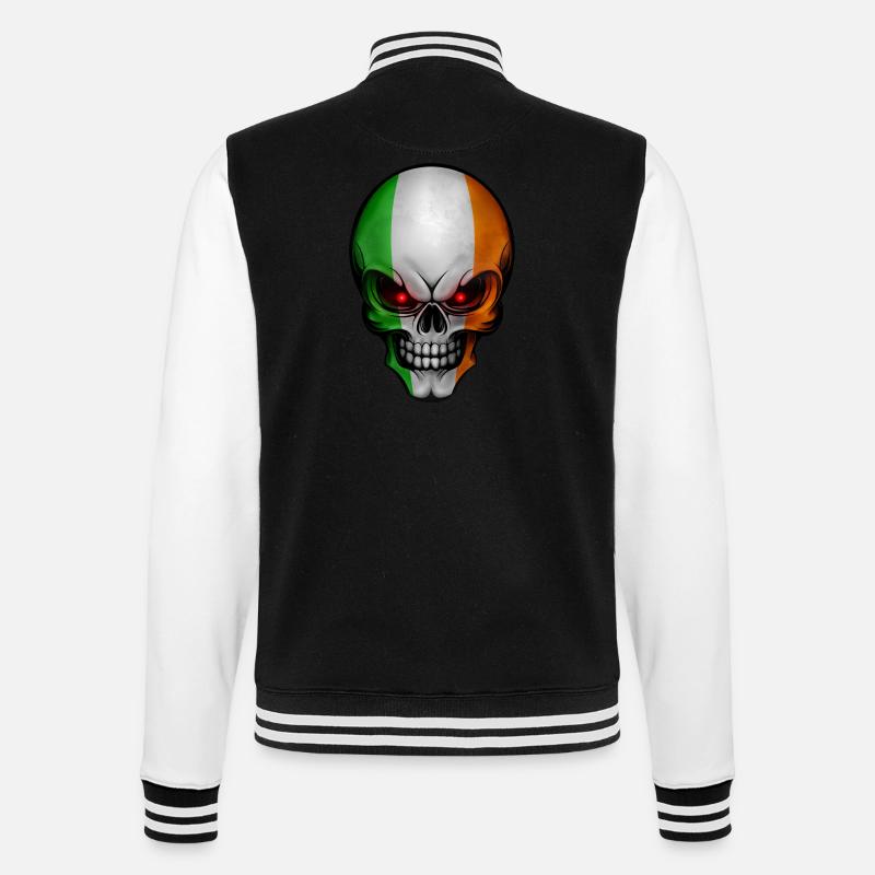 Crâne conceptions rondes Irlande - Veste Teddy - noir/blanc