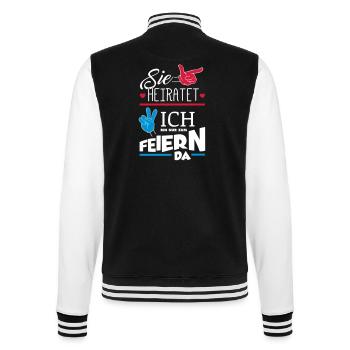 SIE HEIRATET JGA - College-Sweatjacke - Schwarz/Weiß - Hinten - Marisol (170cm)