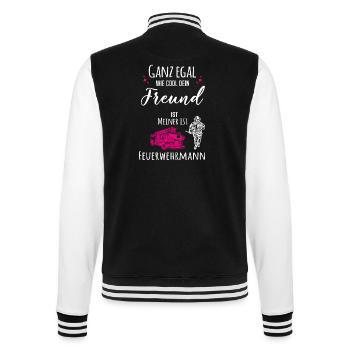 Mein Freund ist Feuerwehrmann - College-Sweatjacke - Schwarz/Weiß - Hinten - Marisol (170cm)