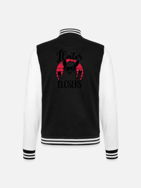 Cadeau de Lama - Lama - Llater Llosers - humour - Veste Teddy - noir/blanc