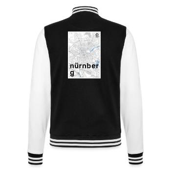 Nürnberg Hipster Stadt Karte schwarz weiß - College-Sweatjacke - Schwarz/Weiß - Hinten - Marisol (170cm)