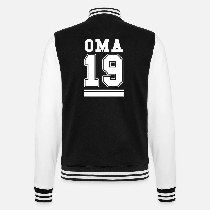 Oma 2019 19 - College-Sweatjacke - Schwarz/Weiß