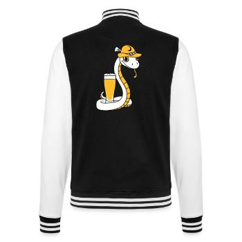 bier bayern alkohol saufen party feier - College-Sweatjacke - Schwarz/Weiß - Hinten - Marisol (170cm)