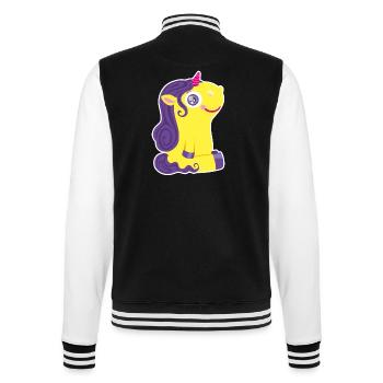Kleines Einhorn - College-Sweatjacke - Schwarz/Weiß - Hinten - Marisol (170cm)