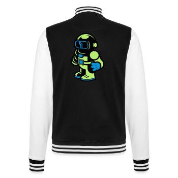Cartoon Spaceman Astronaut - College Sweat Jacket - black/white - Back - Marisol (170cm)