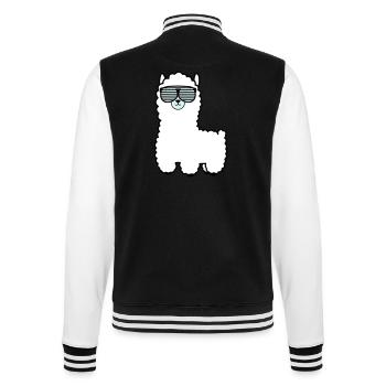 lama_002 - College-Sweatjacke - Schwarz/Weiß - Hinten - Marisol (170cm)