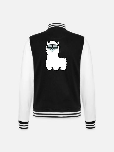 lama_002 - College-Sweatjacke - Schwarz/Weiß