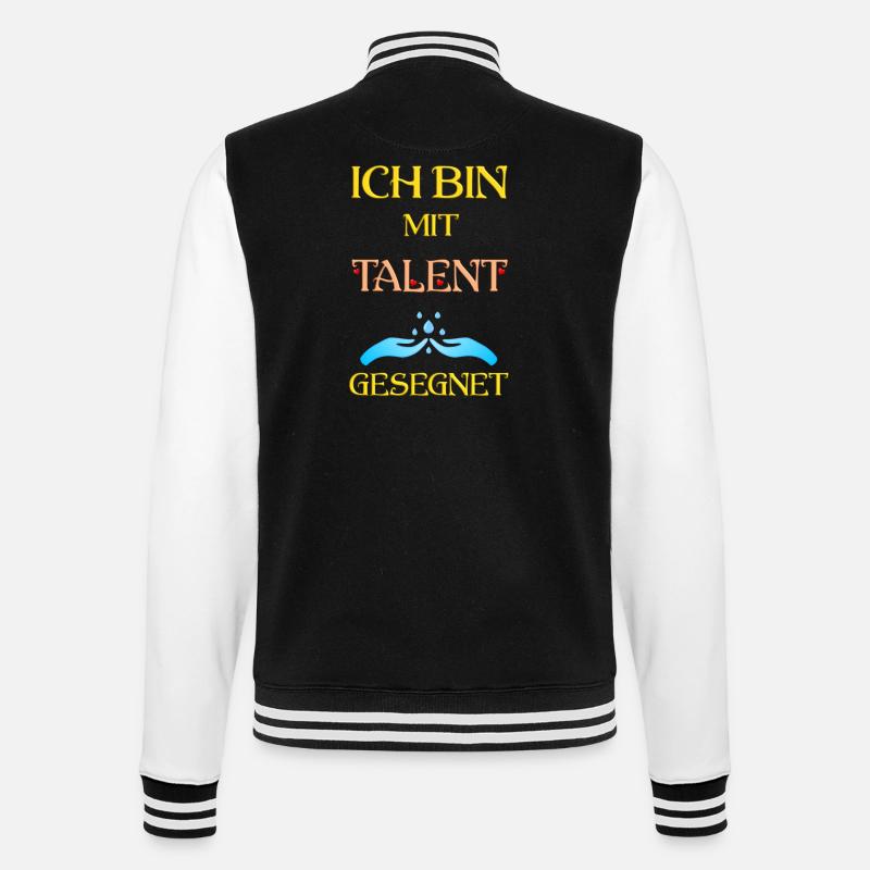 Ich bin mit Talent gesegnet - College-Sweatjacke - Schwarz/Weiß