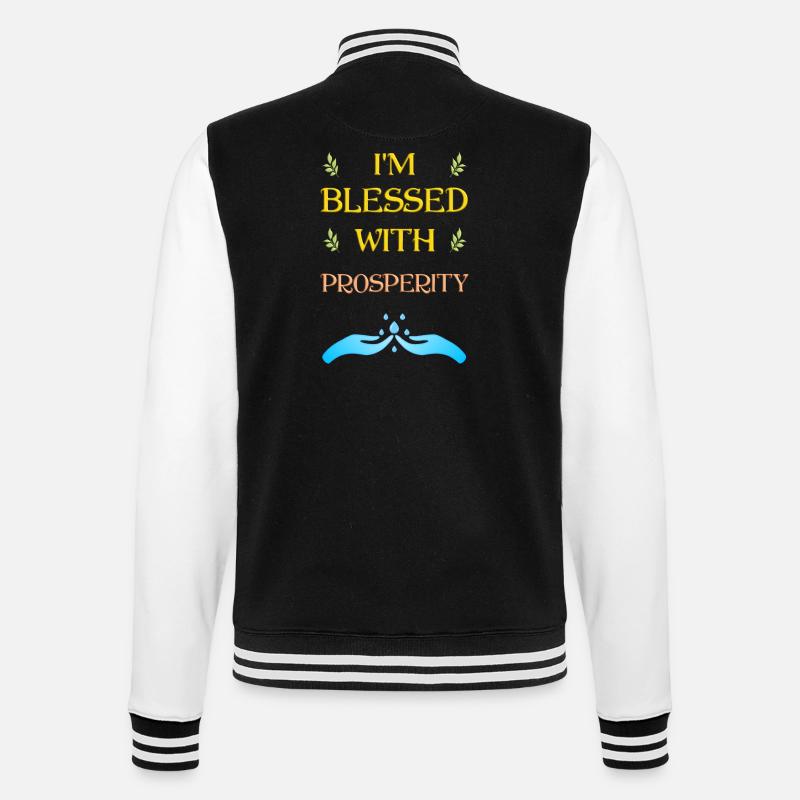 I'm blessed with prosperity - Earthday - College-Sweatjacke - Schwarz/Weiß