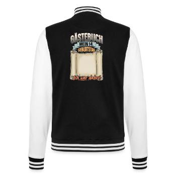 14. Geburtstag Gästebuch - College-Sweatjacke - Schwarz/Weiß - Hinten - Marisol (170cm)