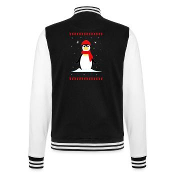 Pinguin Weihnachten Winter - College-Sweatjacke - Schwarz/Weiß - Hinten - Marisol (170cm)