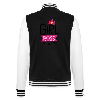 Conception de texte Girl Boss - Veste Teddy - noir/blanc - Dos - Marisol (170cm)