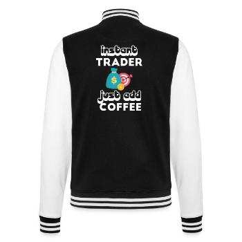 Bitcoin Trading Crypto Aktien - College-Sweatjacke - Schwarz/Weiß - Hinten - Marisol (170cm)