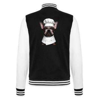 Bulldog Dogs Restaurateur Dog Owner Dog Cooks - Veste Teddy - noir/blanc - Dos - Marisol (170cm)