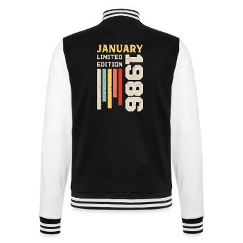 Janvier 1986 - Cadeau anniversaire Janvier 1986 - Veste Teddy - noir/blanc - Dos - Marisol (170cm)