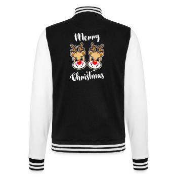 Frohe Weihnachten - College-Sweatjacke - Schwarz/Weiß - Hinten - Marisol (170cm)