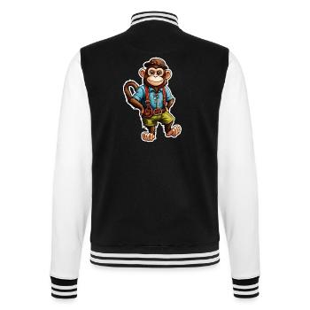 Lederhosen / Animal / Traditional costume / Tradition / Monkey - College Sweat Jacket - black/white - Back - Marisol (170cm)