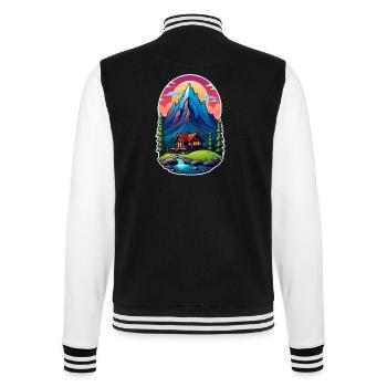 Mountain Nature Hiking Climbing Lake - College Sweat Jacket - black/white - Back - Marisol (170cm)