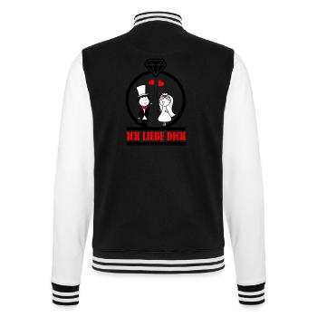 ich liebe dich 002 - College-Sweatjacke - Schwarz/Weiß - Hinten - Marisol (170cm)