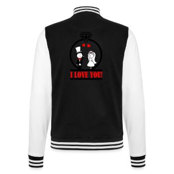i love you 2 - College Sweat Jacket - black/white - Back - Marisol (170cm)