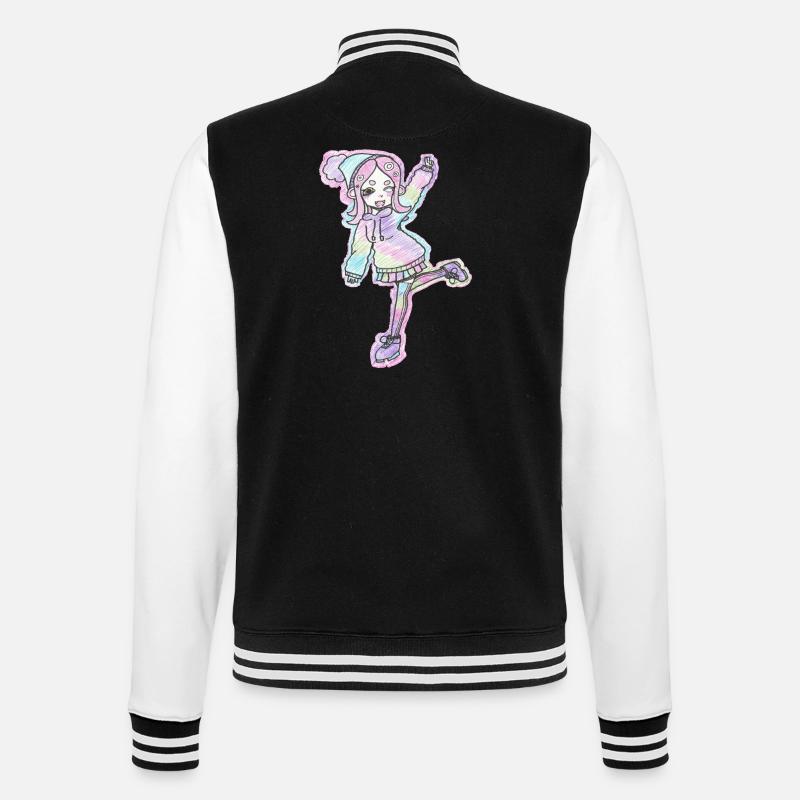 Inkling Mädchen | Pink | Splatoon - College-Sweatjacke - Schwarz/Weiß
