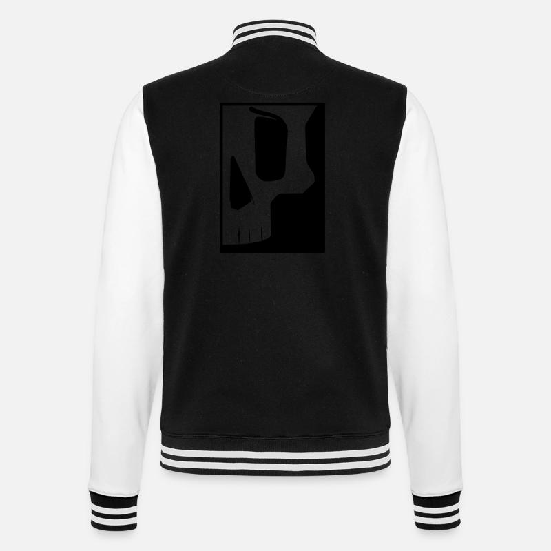 Skull - College-Sweatjacke - Schwarz/Weiß