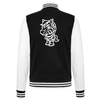 zebra comic - College-Sweatjacke - Schwarz/Weiß - Hinten - Marisol (170cm)