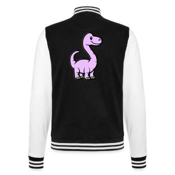 Dinosaurier Brontosaurus Comic - College-Sweatjacke - Schwarz/Weiß - Hinten - Marisol (170cm)