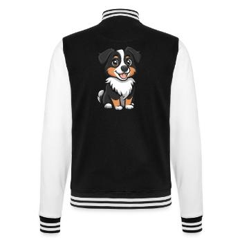 Australian Shepherd Dog Comic Cute - College Sweat Jacket - black/white - Back - Marisol (170cm)