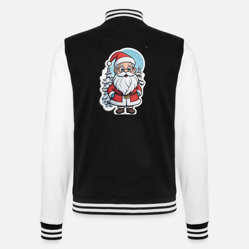 Weihnachtsmann - College-Sweatjacke - Schwarz/Weiß