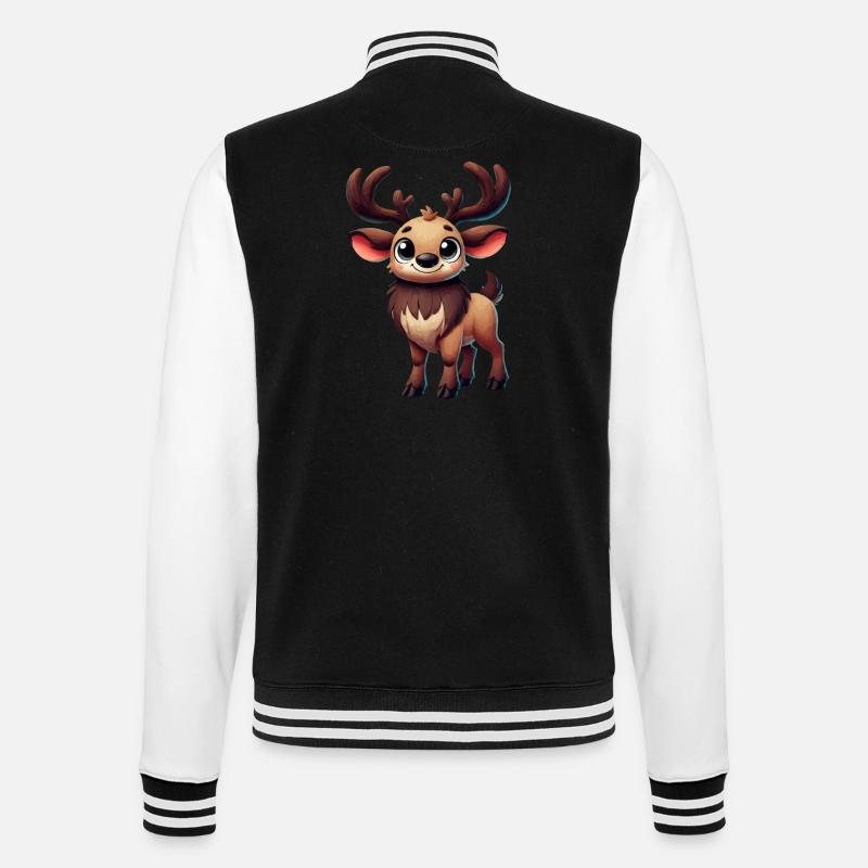 Deer Comic - College Sweat Jacket - black/white