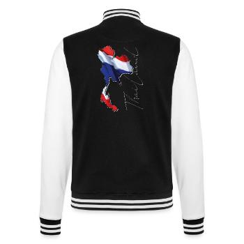 Thailand flag on the Thailand map EN - College Sweat Jacket - black/white - Back - Marisol (170cm)
