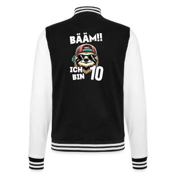 BÄÄM Ich Bin 10 Geburtstag Faultier - College-Sweatjacke - Schwarz/Weiß - Hinten - Marisol (170cm)