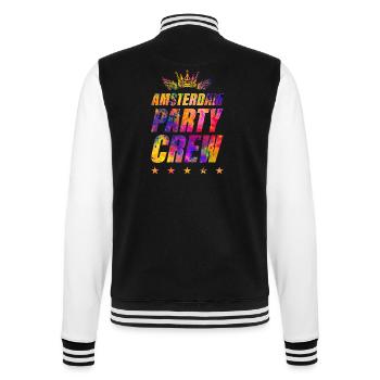 Amsterdam Party Crew - College Sweat Jacket - black/white - Back - Marisol (170cm)