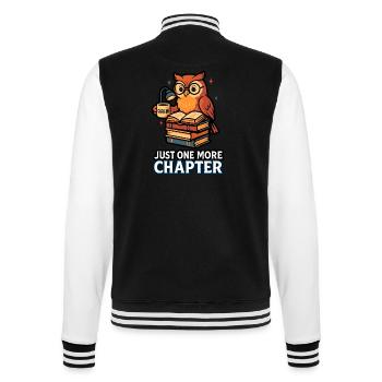 Night Owl – Book Lover: Nur noch ein Kapitel - College-Sweatjacke - Schwarz/Weiß - Hinten - Marisol (170cm)