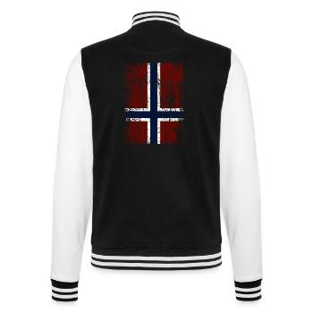 Norwegian flag upright (dark) - College Sweat Jacket - black/white - Back - Marisol (170cm)