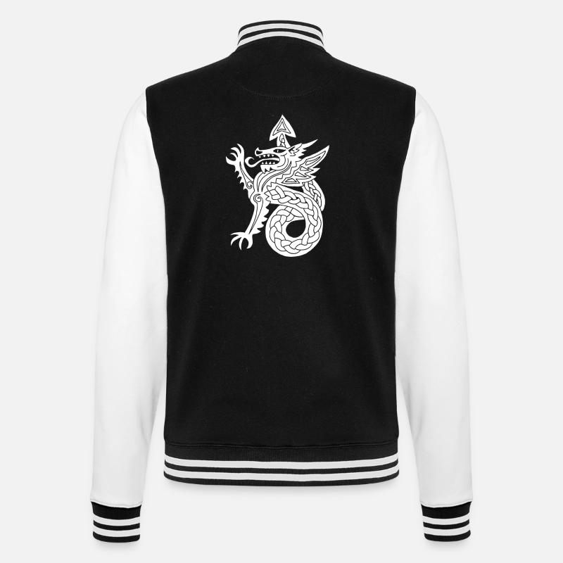 White Dragon - College Sweat Jacket - black/white